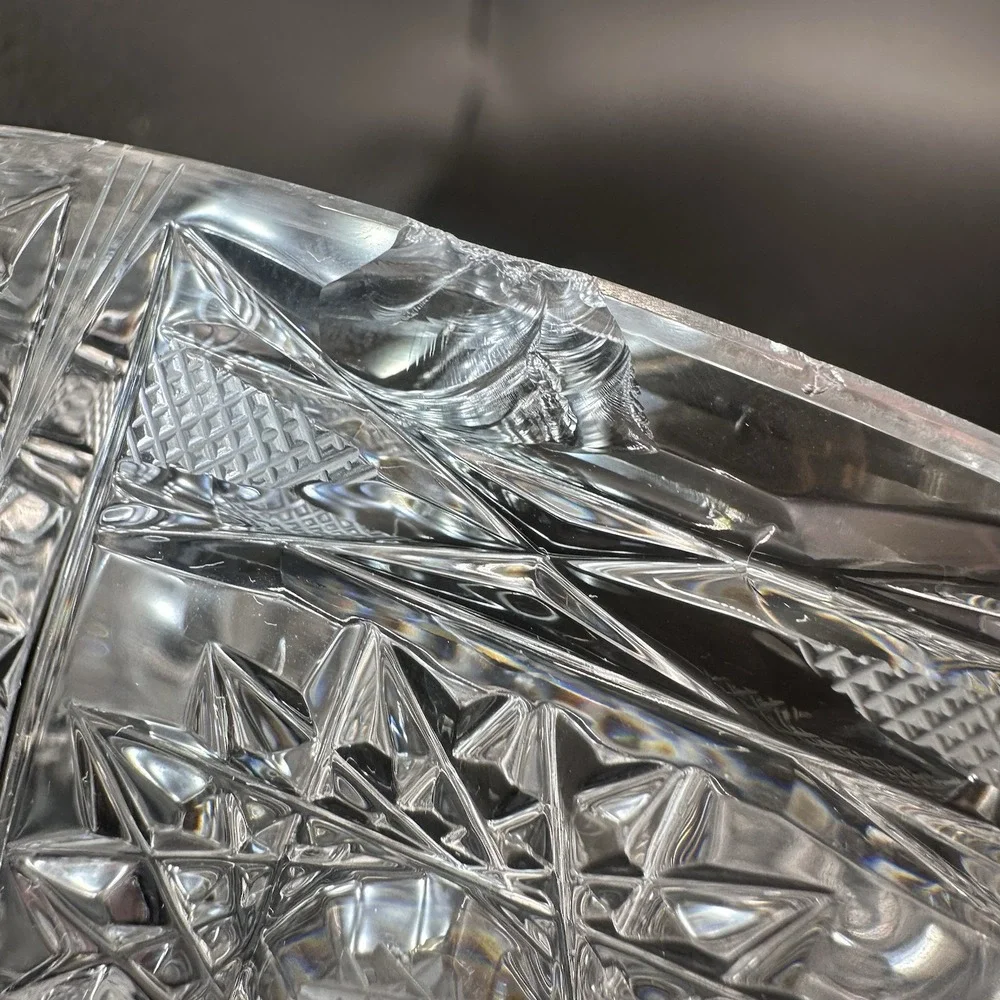 American Brilliant Cut Glass Candy‎ Dish With Lid Regency Sparkling
